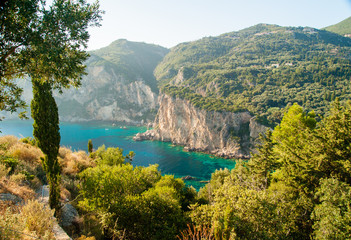 Fototapeta premium Paleokastritsa bay, Corfu Island, Greece