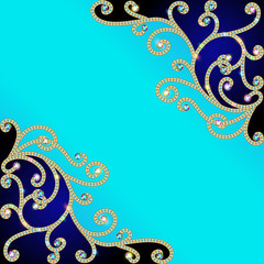 background with gold pattern of precious stones