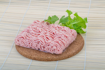 Raw minced pork meat