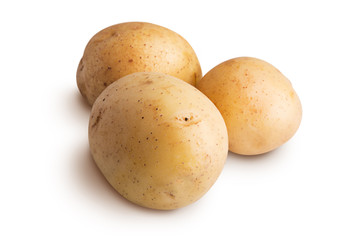 Fototapeta na wymiar Group of potatoes isolated on a white background