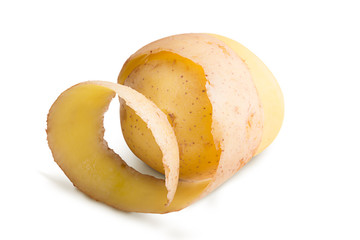 Raw potato isolated on a white background