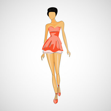 Beautiful Sweet Fashion Girl Short Dress Stock Vector (Royalty Free)  445568761 | Shutterstock