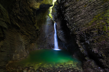 Kozjak waterfall in the National Park of Triglav, Julian Alps, S