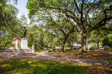 Savannah Park with Statue