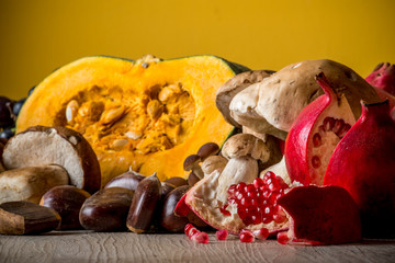 Insieme di verdura e frutta fresca