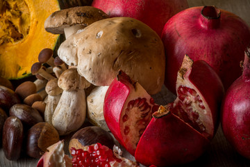 Insieme di verdura e frutta fresca
