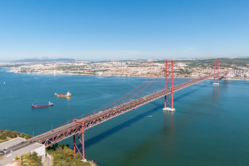 Fototapeta na wymiar Suspension Bridge in Lisbon