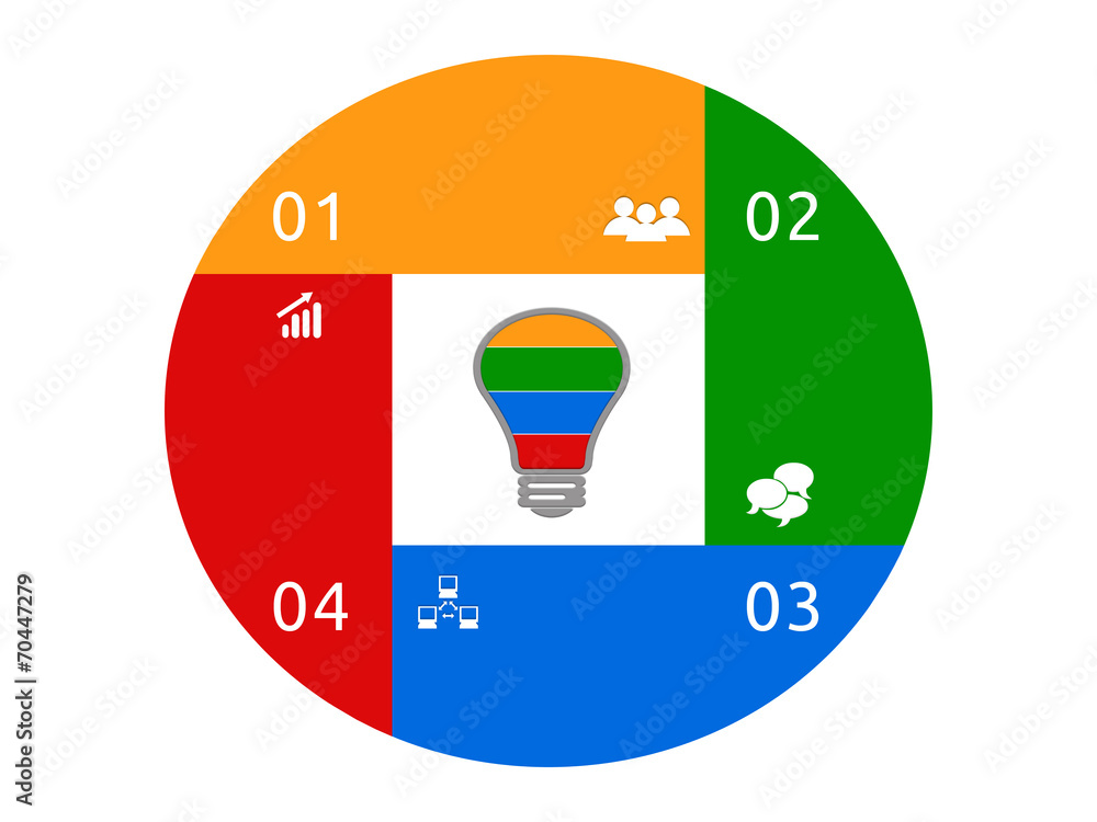 Poster abstract design with circle and bulb for web or marketing