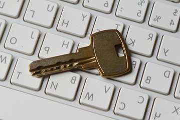 Lock on a keyboard of laptop