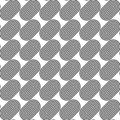 Obraz premium Black and white seamless pattern with line and oval shape.