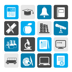 Silhouette Education and school objects icons