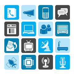 Silhouette Communication, connection  and technology icons
