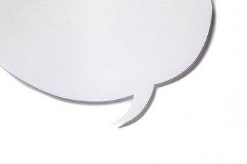 paper speech bubble on white background