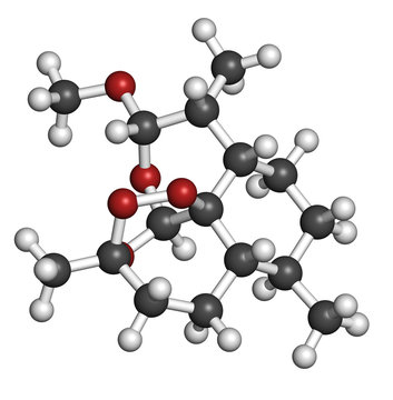 Artemether malaria drug molecule.