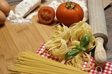 Pasta and ingredients for pasta