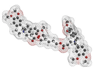 Atracurium skeletal muscle relaxant drug.