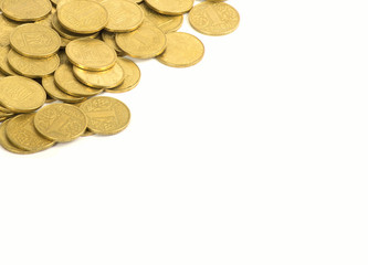 golden coins isolated on white