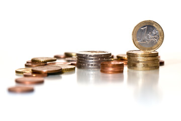 M&uuml;nzen Gestapelt - Ein Euro/ Cent / Eurocent