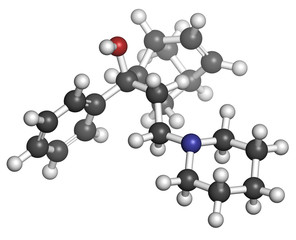 Biperiden Parkinson's disease drug molecule.