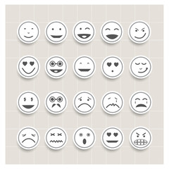 Vector face emotion icon set