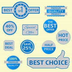 Vector seals-stickers set