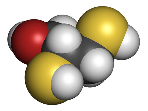 Dimercaprol (BAL, British Anti-Lewisite) metal poisoning drug