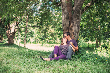 Couple kiss in love