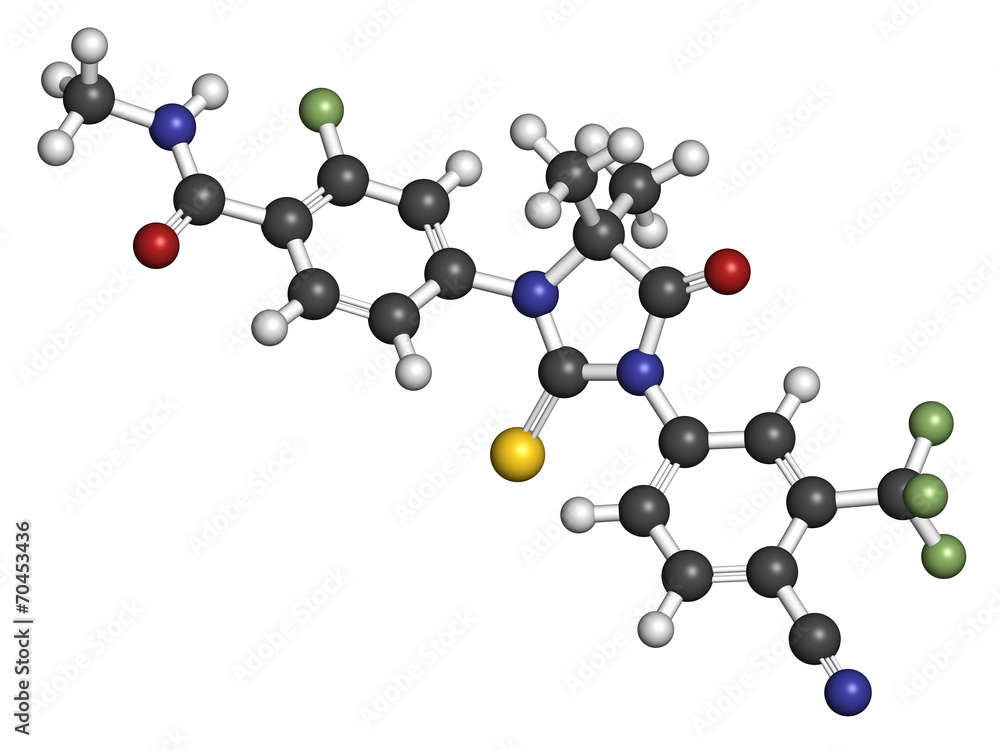 Canvas Prints Enzalutamide prostate cancer drug molecule.