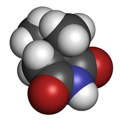 Ethosuximide anticonvulsant drug molecule.