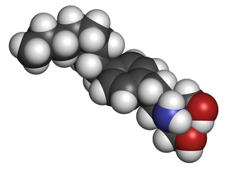 Fingolimod multiple sclerosis (MS) drug molecule.