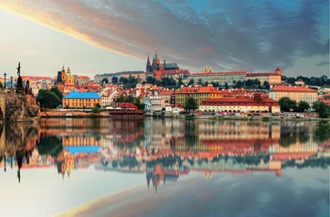 Acrylic prints Charles Bridge Prague castle, Czech republic, Hradcany