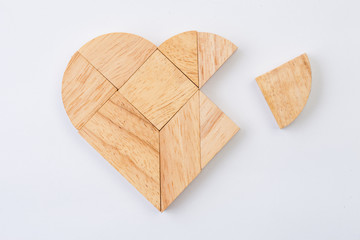 heart version of tangram, a traditional Chinese Puzzle Game made