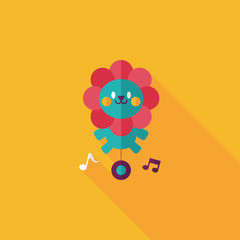 lion toy flat icon with long shadow,eps10