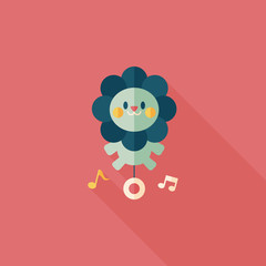 lion toy flat icon with long shadow,eps10