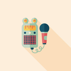 toy microphone flat icon with long shadow,eps10