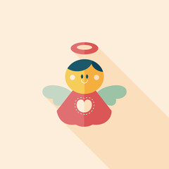 angel flat icon with long shadow,eps 10