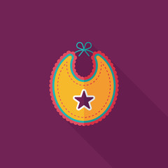 baby bib flat icon with long shadow,EPS 10