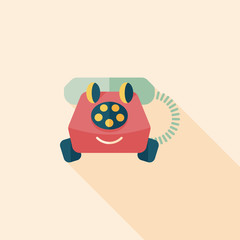 toy phone flat icon with long shadow,eps10