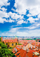 Obraz premium view of Prague city from hill