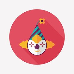 Clown flat icon with long shadow,eps10