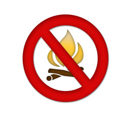 Illustration of sign prohibiting fire