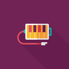 piano flat icon with long shadow