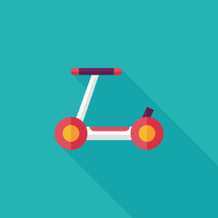 scooter flat icon with long shadow