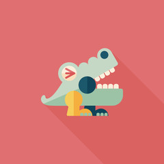 crocodile toy flat icon with long shadow,eps10