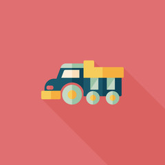 Dump truck flat icon with long shadow,eps10