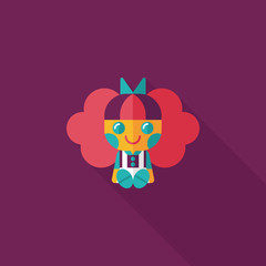 girl doll toy flat icon with long shadow,eps 10