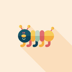 Caterpillar flat icon with long shadow,eps10