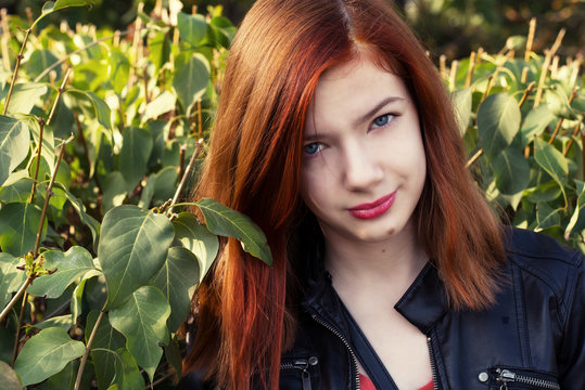 Charming Girl Teen With Red Hair