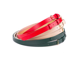 Rolled up three female belts.