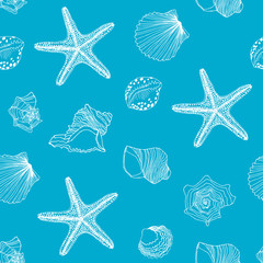 Shells seamless pattern